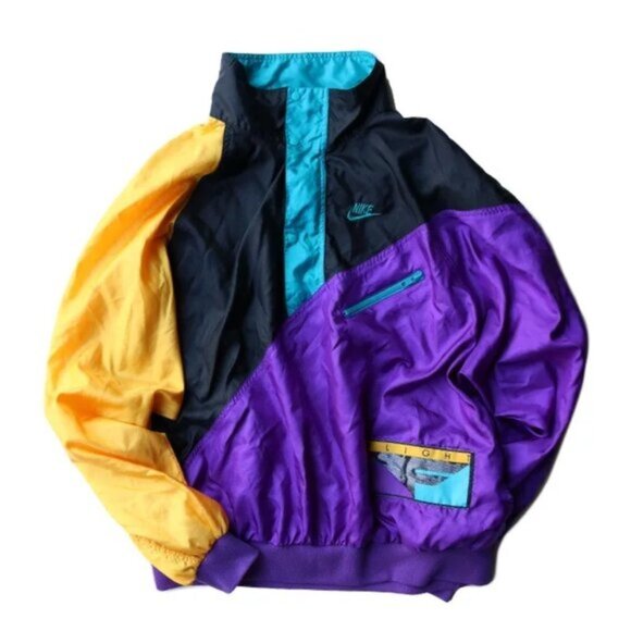 Nike Jackets & Blazers - Vintage Nike Flight 90's retro royal color block nylon track jacket windbreaker